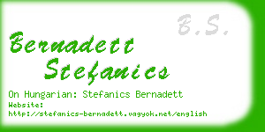 bernadett stefanics business card